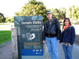 Bob and Connie with Sign for The Domain